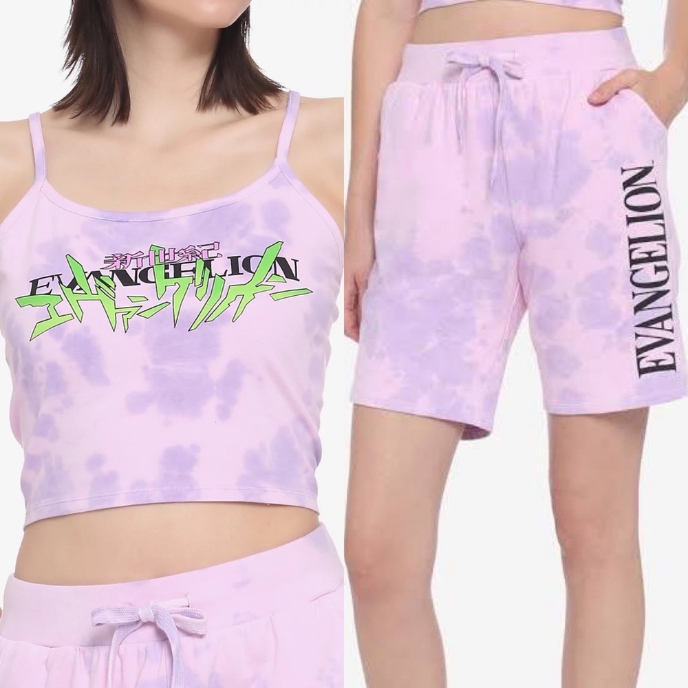 Neon Genesis Evangelion x Hot Topic anime tie dye lounge sweat set pajamas